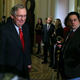 Senate Minority Leader Mitch McConnell walks to the podium after the Senate Republican policy luncheon. (Mark Wilson/Getty)